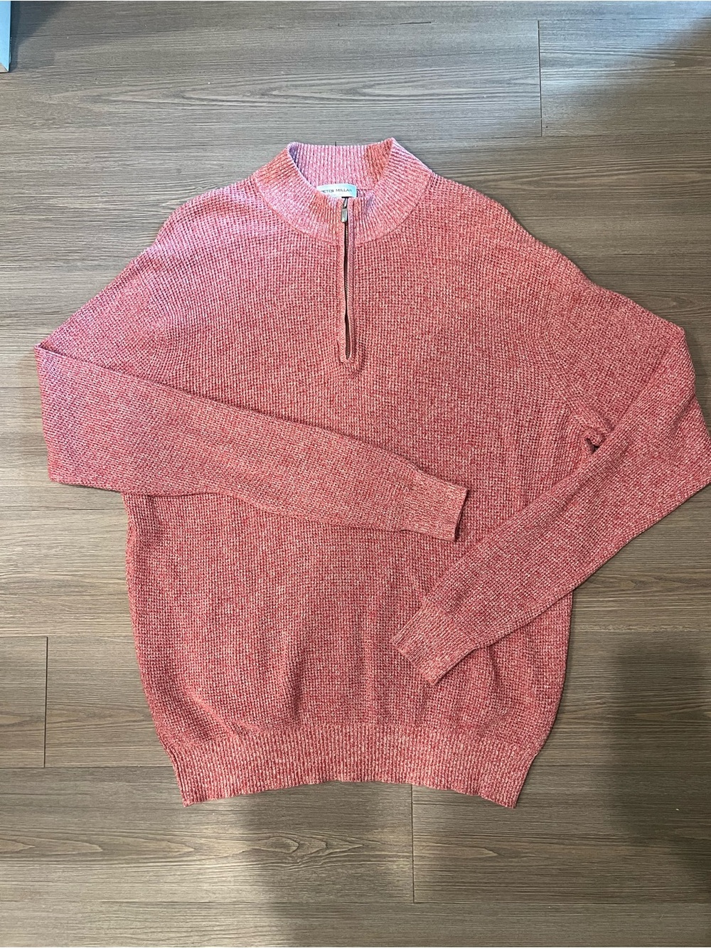 Peter Millar Men's Merino Wool Zip-Neck Sweater in Coral